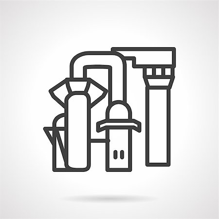 desalination - Simple line design vector icon for water desalination station. Pipeline, tank, desalination equipment, pump. Design element for business and website. Stock Photo - Budget Royalty-Free & Subscription, Code: 400-08290582