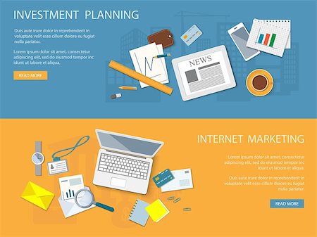 Flat design modern vector illustration concept of business planning and internet marketing - eps10 Stock Photo - Budget Royalty-Free & Subscription, Code: 400-08290600