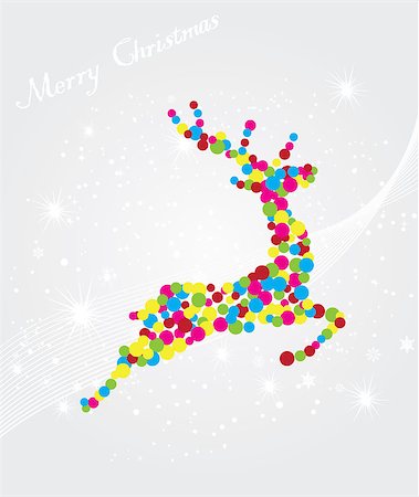 vector illustration of reindeer Christmas background Photographie de stock - Aubaine LD & Abonnement, Code: 400-08290647