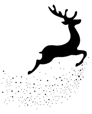 reindeer clip art - vector illustration of reindeer Christmas background Stock Photo - Budget Royalty-Free & Subscription, Code: 400-08290648