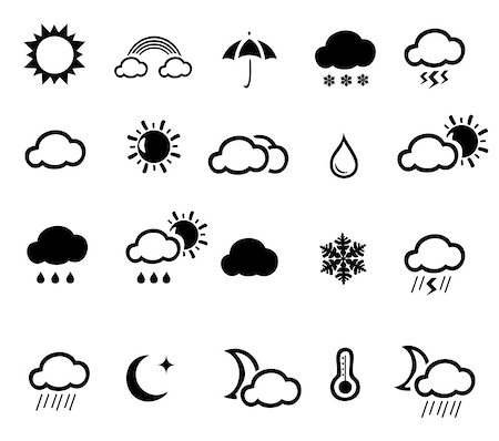 vector illustration a set of different weather icons Photographie de stock - Aubaine LD & Abonnement, Code: 400-08290655