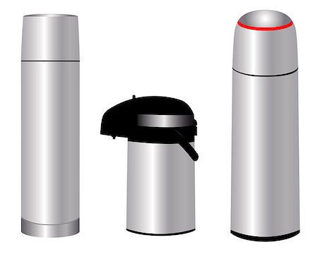 simsearch:400-07953595,k - Three different thermos for storing various hot drinks Photographie de stock - Aubaine LD & Abonnement, Code: 400-08290870