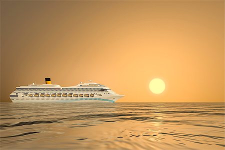 simsearch:400-06067620,k - An image of a nice ocean cruise ship sunset Stock Photo - Budget Royalty-Free & Subscription, Code: 400-08290916