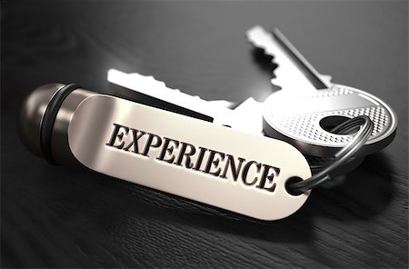 simsearch:400-08289045,k - Experience Concept. Keys with Keyring on Black Wooden Table. Closeup View, Selective Focus, 3D Render. Black and White Image. Stock Photo - Budget Royalty-Free & Subscription, Code: 400-08291016