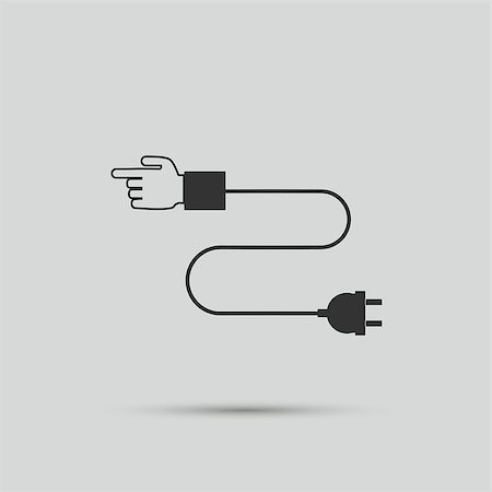 power outlet icon - Hand wire connection to an electrical plug. Foto de stock - Super Valor sin royalties y Suscripción, Código: 400-08291011