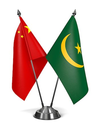 simsearch:400-08162232,k - China and Mauritania - Miniature Flags Isolated on White Background. Stock Photo - Budget Royalty-Free & Subscription, Code: 400-08291054