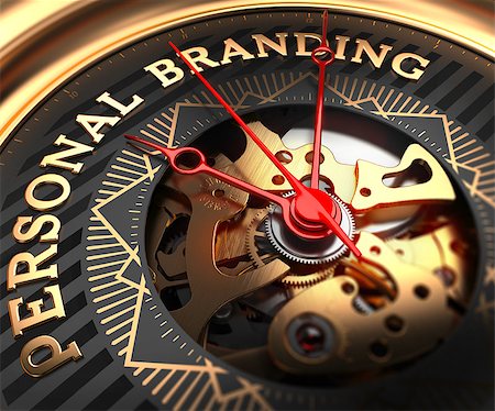 simsearch:400-07819447,k - Personal Branding on Black-Golden Watch Face with Closeup View of Watch Mechanism. Stock Photo - Budget Royalty-Free & Subscription, Code: 400-08291092