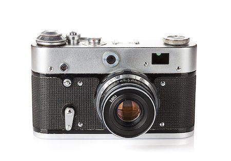 simsearch:400-06630396,k - Vintage film camera. Isolated on white background Foto de stock - Super Valor sin royalties y Suscripción, Código: 400-08291292