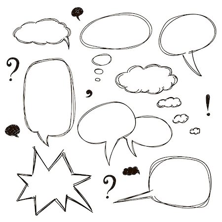 simsearch:400-05244668,k - Set of sketch style speech bubbles. Vector illustration. Stock Photo - Budget Royalty-Free & Subscription, Code: 400-08291515