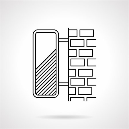 Flat line style vector icon for blank lightbox on the brick wall. Outdoors advertisement structures. Design elements for business and website Stock Photo - Budget Royalty-Free & Subscription, Code: 400-08291655