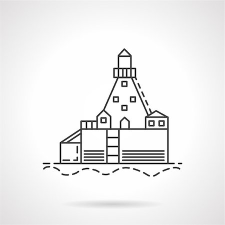 simsearch:400-04506484,k - Flat line design vector icon for harbor dock or warehouse. Marine industry. Design element for business and website. Stockbilder - Microstock & Abonnement, Bildnummer: 400-08291657