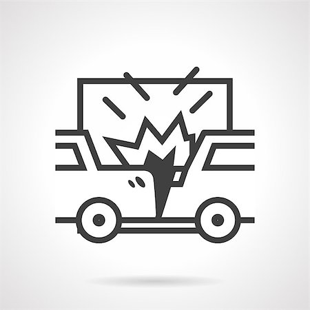 simsearch:400-08612289,k - Simple line vector icon for two cars crash. Car insurance occasions. Design element for business and website. Stock Photo - Budget Royalty-Free & Subscription, Code: 400-08291651