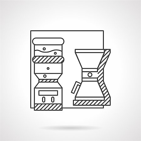 simsearch:400-08193402,k - Flat line design vector icon for water cooler and coffee maker. Appliances for break at work. Design element for business and website. Foto de stock - Super Valor sin royalties y Suscripción, Código: 400-08291653