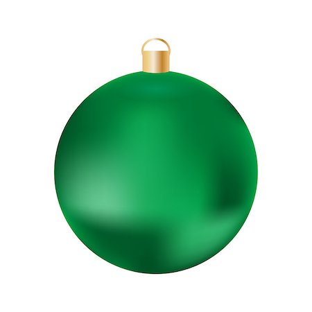 Green Christmas ball on a white background. Golden metal mount. Festive decoration Stock Photo - Budget Royalty-Free & Subscription, Code: 400-08291790