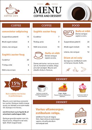 coffee and dessert menu flat design Stock Photo - Budget Royalty-Free & Subscription, Code: 400-08291802