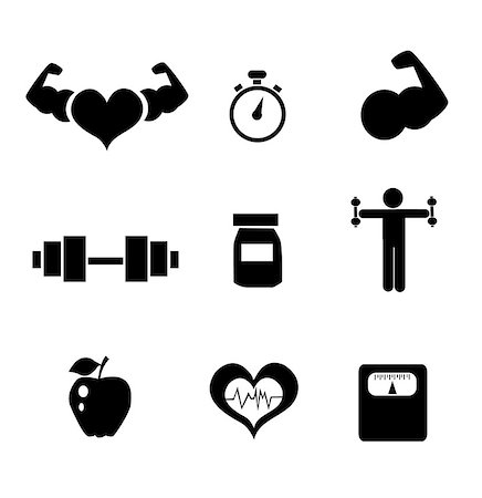 simsearch:400-07976328,k - Fitness icons Foto de stock - Royalty-Free Super Valor e Assinatura, Número: 400-08291961