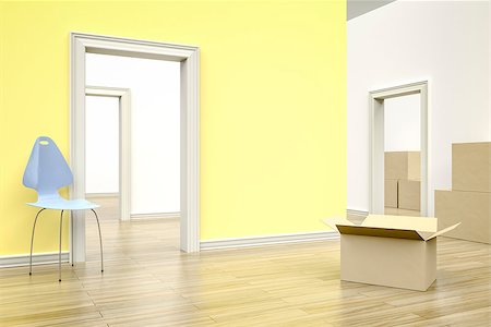 simsearch:400-08284488,k - An image of an empty flat with an open box Stock Photo - Budget Royalty-Free & Subscription, Code: 400-08292054