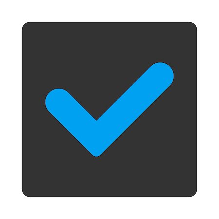 simsearch:400-07835449,k - Yes icon. This rounded square flat button is drawn with blue and gray colors on a white background. Photographie de stock - Aubaine LD & Abonnement, Code: 400-08292175