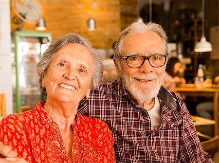 Old couple at the restaurant and  having a good time Stock Photo - Budget Royalty-Free & Subscription, Code: 400-08292248
