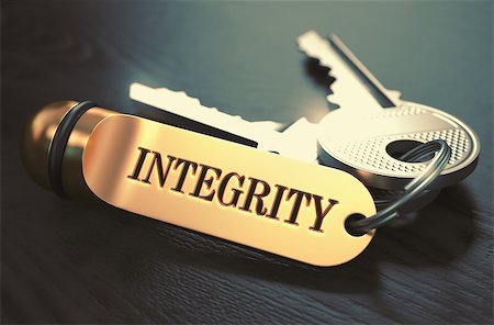 simsearch:400-08289045,k - Integrity Concept. Keys with Golden Keyring on Black Wooden Table. Closeup View, Selective Focus, 3D Render. Toned Image. Stock Photo - Budget Royalty-Free & Subscription, Code: 400-08292294