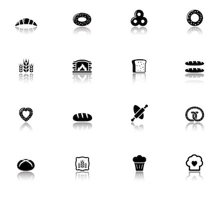 simsearch:400-05079087,k - isolated objects with bakery and bread icons set Stock Photo - Budget Royalty-Free & Subscription, Code: 400-08292530