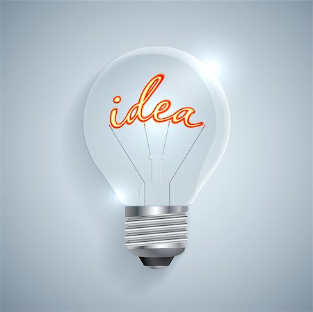 simsearch:400-07578321,k - Lightbulb with Idea sign on a light background. Vector illustration. Stock Photo - Budget Royalty-Free & Subscription, Code: 400-08292592
