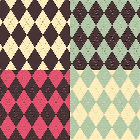 simsearch:400-05307359,k - A set of four Argyle Seamless patterns Stock Photo - Budget Royalty-Free & Subscription, Code: 400-08292614