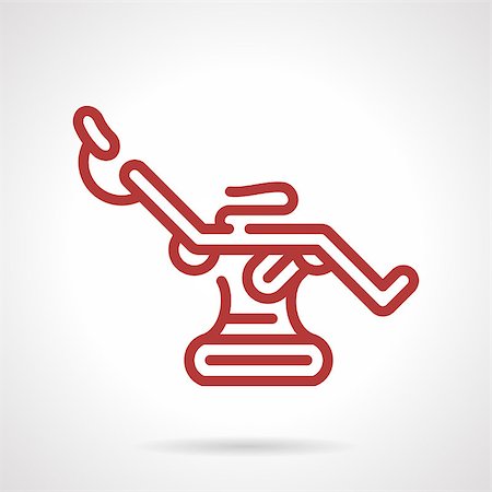 Red simple line design vector icon for tattoo chair. Studio supplies, tattoo parlor equipment. Design elements for business and website Fotografie stock - Microstock e Abbonamento, Codice: 400-08292636