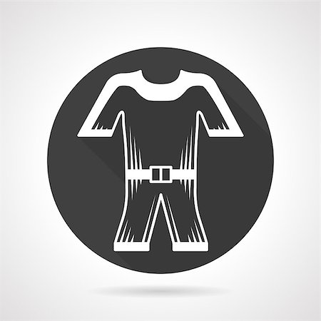 diver in the suit - Flat round black vector icon with white contour wetsuit. Professional wear for divers and surfers. Outfit for diving and snorkeling. Design elements for business and website Stock Photo - Budget Royalty-Free & Subscription, Code: 400-08292645