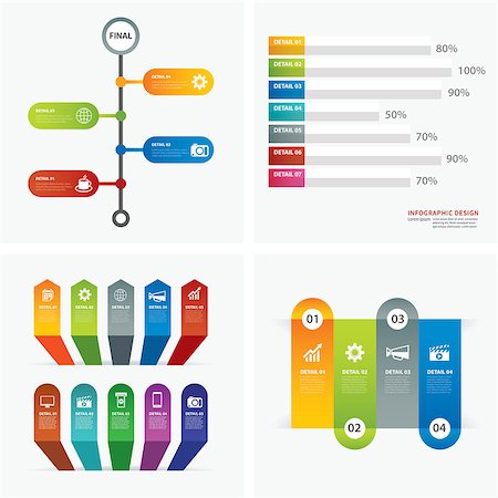 set of infographic templates flat design Stock Photo - Budget Royalty-Free & Subscription, Code: 400-08292679