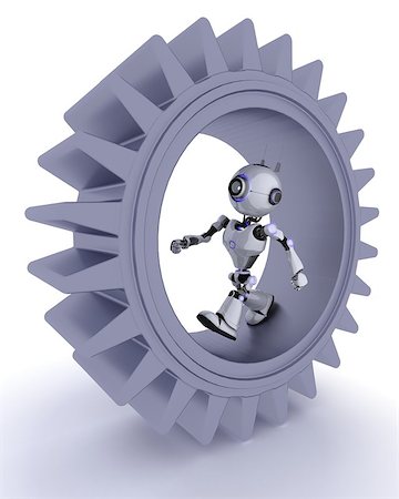 simsearch:400-07902525,k - 3D Render of a Robot gears concept Stock Photo - Budget Royalty-Free & Subscription, Code: 400-08292754