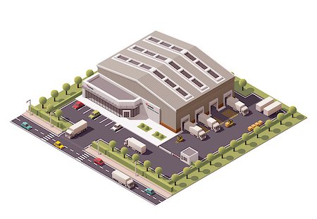 Vector isometric warehouse building icon Stock Photo - Budget Royalty-Free & Subscription, Code: 400-08292796
