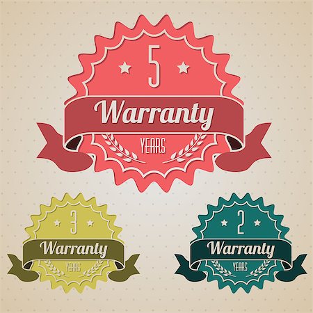 Various period flat warranty icon set of three Stockbilder - Microstock & Abonnement, Bildnummer: 400-08292915