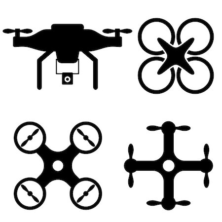 drone uav - Drone and UAV models icon set Stock Photo - Budget Royalty-Free & Subscription, Code: 400-08292927