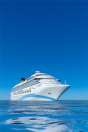 simsearch:400-06067620,k - A white cruise ship in front of the clear blue sky Stock Photo - Budget Royalty-Free & Subscription, Code: 400-08293122