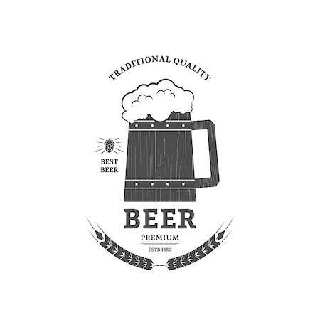 deniskolt (artist) - Beer mug vintage logo or label design. Stock Photo - Budget Royalty-Free & Subscription, Code: 400-08293131