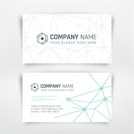 deniskolt (artist) - Business cards clean design with triangles background. Vector template Stock Photo - Budget Royalty-Free & Subscription, Code: 400-08293132