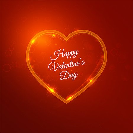 deniskolt (artist) - Vector glow heart. Happy Valentines Day lettering Greeting Card. Stock Photo - Budget Royalty-Free & Subscription, Code: 400-08293133