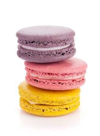 simsearch:400-06564979,k - Colorful macaron cookies. Isolated on white background Stock Photo - Budget Royalty-Free & Subscription, Code: 400-08293275