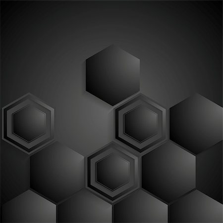 simsearch:400-08291134,k - Black geometric hexagons background. Vector design Stock Photo - Budget Royalty-Free & Subscription, Code: 400-08293627