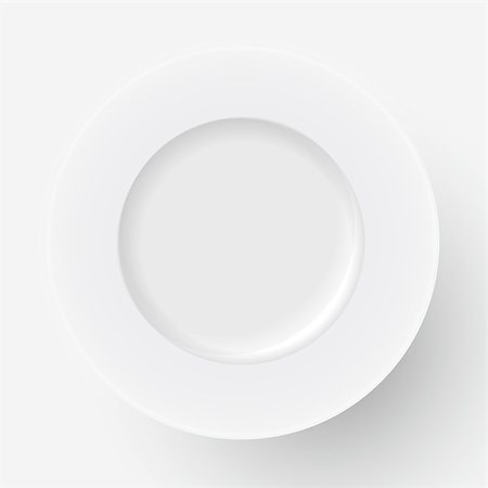 Vector white plate icon on white background Photographie de stock - Aubaine LD & Abonnement, Code: 400-08293647