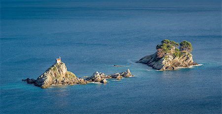 steffus (artist) - Katic and Holy Week rocky islands with ancient monastery in Montenegrian Adriatic sea. Montenegro touristic attractions. Fotografie stock - Microstock e Abbonamento, Codice: 400-08293651