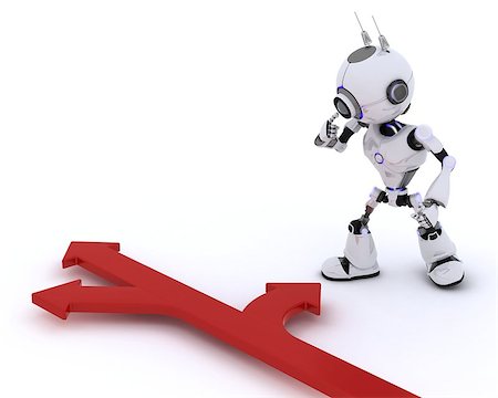 simsearch:400-07902525,k - 3D Render of a Robot with arrows Stock Photo - Budget Royalty-Free & Subscription, Code: 400-08293720
