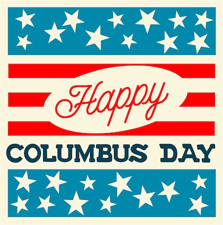 Vintage Style Vector Illustration - Happy Columbus Day Stock Photo - Budget Royalty-Free & Subscription, Code: 400-08293738