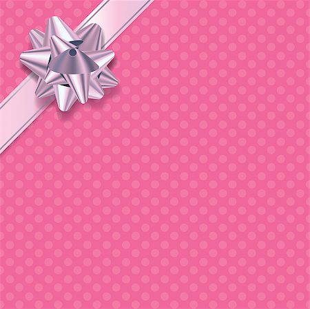 enterlinedesign (artist) - An illustration of pink polka dot paper present background with pink and silver ribbon and bow. Vector EPS 10 available. EPS file contains transparencies and gradient mesh. Foto de stock - Super Valor sin royalties y Suscripción, Código: 400-08300045