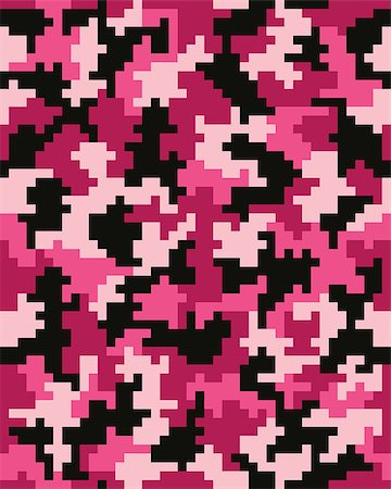 stealth fighter - Seamless pattern of digital pink camouflage, vector Stock Photo - Budget Royalty-Free & Subscription, Code: 400-08300073