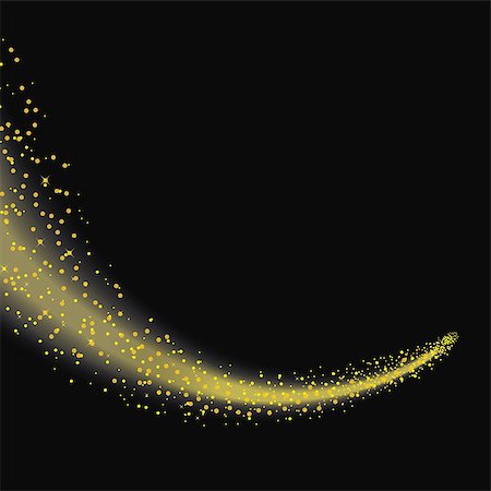vector gold glittering stars tail dust Stockbilder - Microstock & Abonnement, Bildnummer: 400-08300250