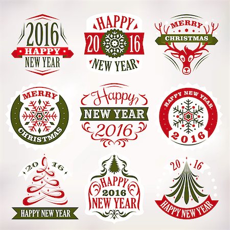 simsearch:400-08299399,k - Collection of Christmas and New Year decoration elements and labels Stockbilder - Microstock & Abonnement, Bildnummer: 400-08300303