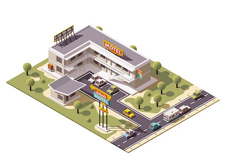 Vector isometric motel building icon Stock Photo - Budget Royalty-Free & Subscription, Code: 400-08300351