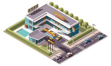 simsearch:400-08296264,k - Vector isometric motel building icon Stock Photo - Budget Royalty-Free & Subscription, Code: 400-08300352
